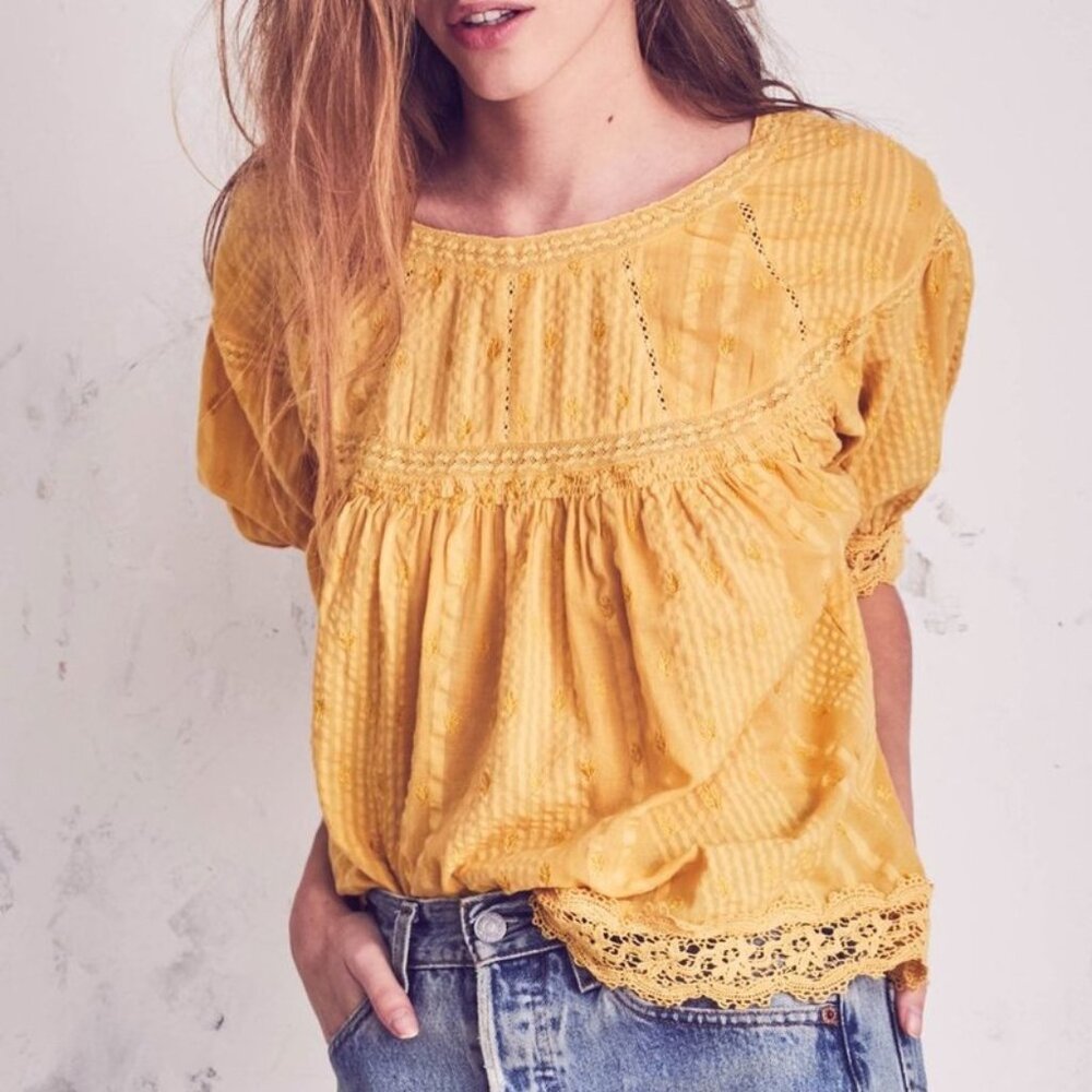 Love Shack Fancy Robin Marigold Blouse